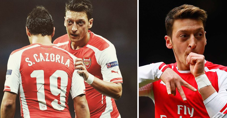 Arsenal s Mesut Özil sent a brilliant message to birthday boy Santi Cazorla on Sunday...  