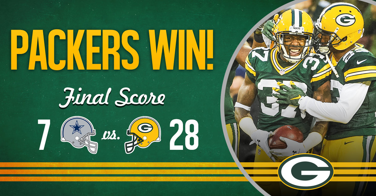 packers's tweet photo. VICTORY! #GoPackGo #DALvsGB https://t.co/WX59xJXrXB