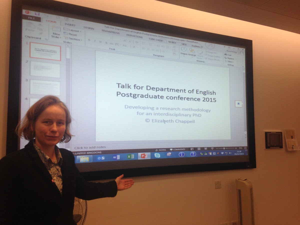 ElizabethChapp8's tweet photo. #OUArts #OUEnglish @Shaf_Towheed Gave a talk for the OU English Postgrad day last Saturday. Great talks all round! https://t.co/RgaTHpZ1HE