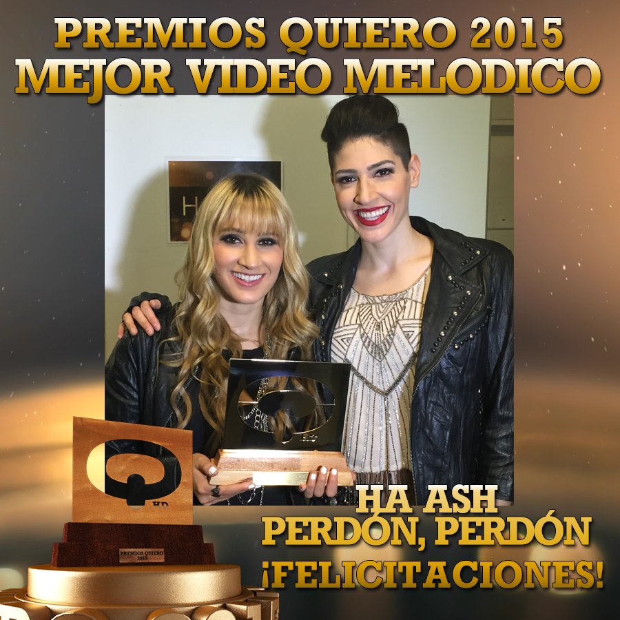 Felicitamos a <a href="/haashoficial/">Ha*Ash</a> por ser las ganadoras de #MejorVideoMelodico con Perdón Perdón #PremiosQuiero2015