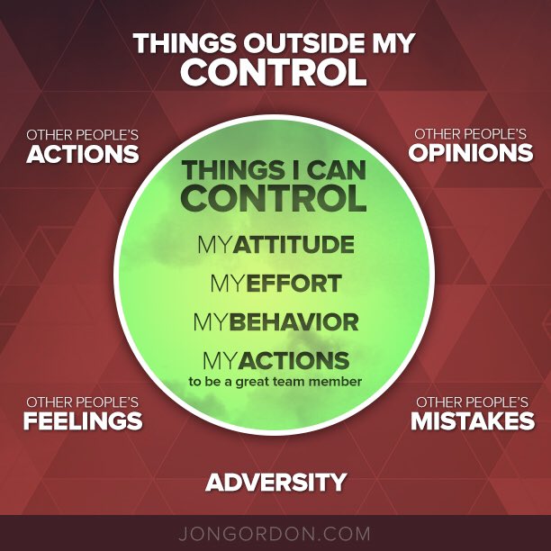 Control what you can control.