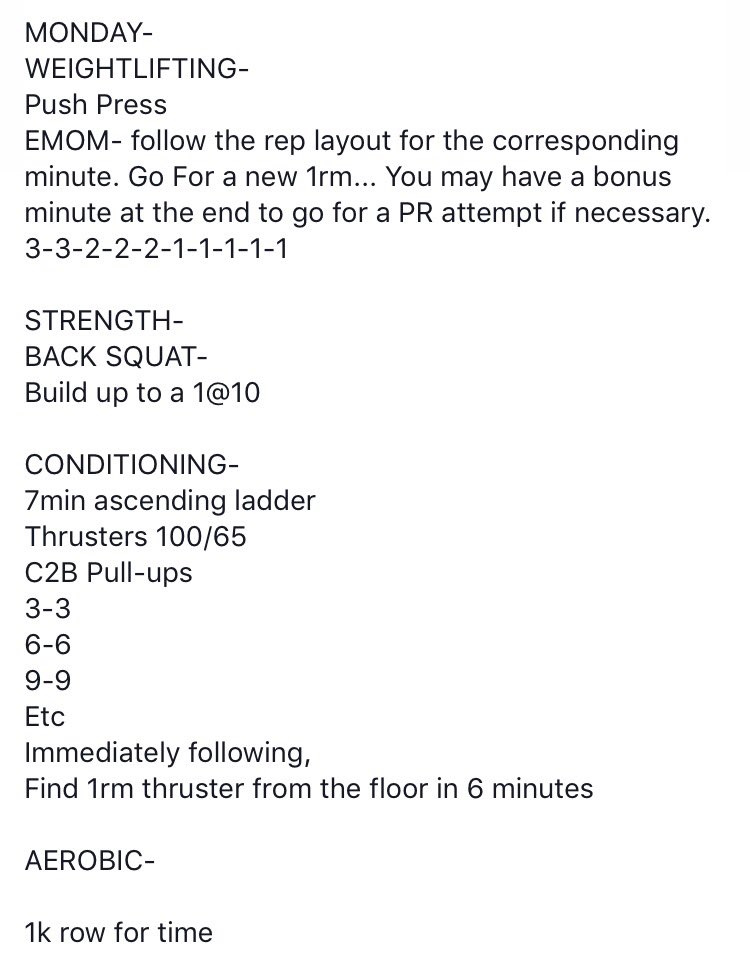 CrossFitForward's tweet photo. Monday's Programming https://t.co/yutVIk6bSC