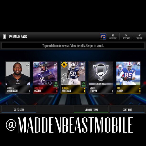 MaddenBeastMob's tweet photo. @EAMaddenMobile My Pack Luck Is Fire 👏🏾🔥😍 https://t.co/ztKMRozxZU