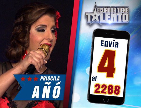 GotTalentEcua's tweet photo. Si #PriscilaDelAlma es tu favorita, sigue mensajeando al 2288 opción 4 para que sea la ganadora de #ETT4 https://t.co/YEJmGPDazt