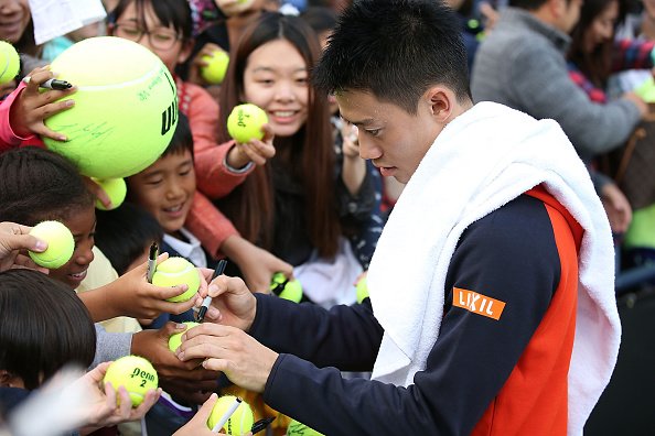 Having fun: <a href="/keinishikori/">Kei Nishikori</a> also played against <a href="/JackSock/">Jack Sock</a> at #MariaAndFriends event in LA.