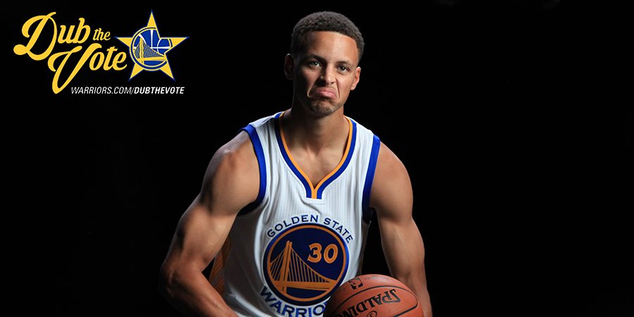 warriors's tweet photo. RT if you want to see Stephen Curry in the 2016 @NBAAllStar Game! #NBAVote #DubTheVote https://t.co/t28ZEccEso