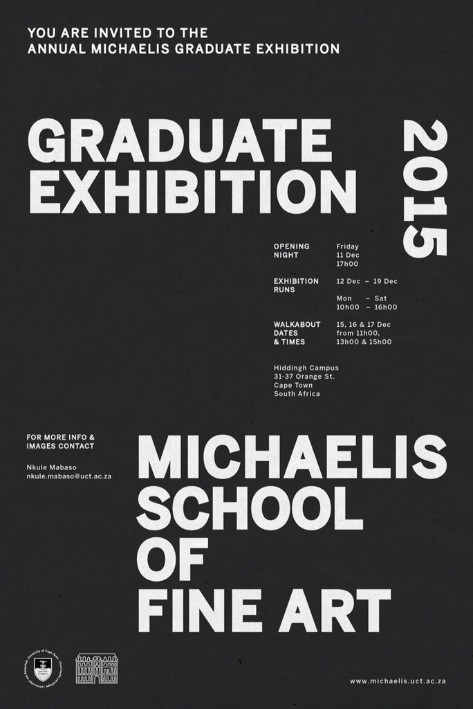 Missed Friday's opening? 
Fomo?
No stress, the Michaelis Grad show is up until next Saturday the 19th!
