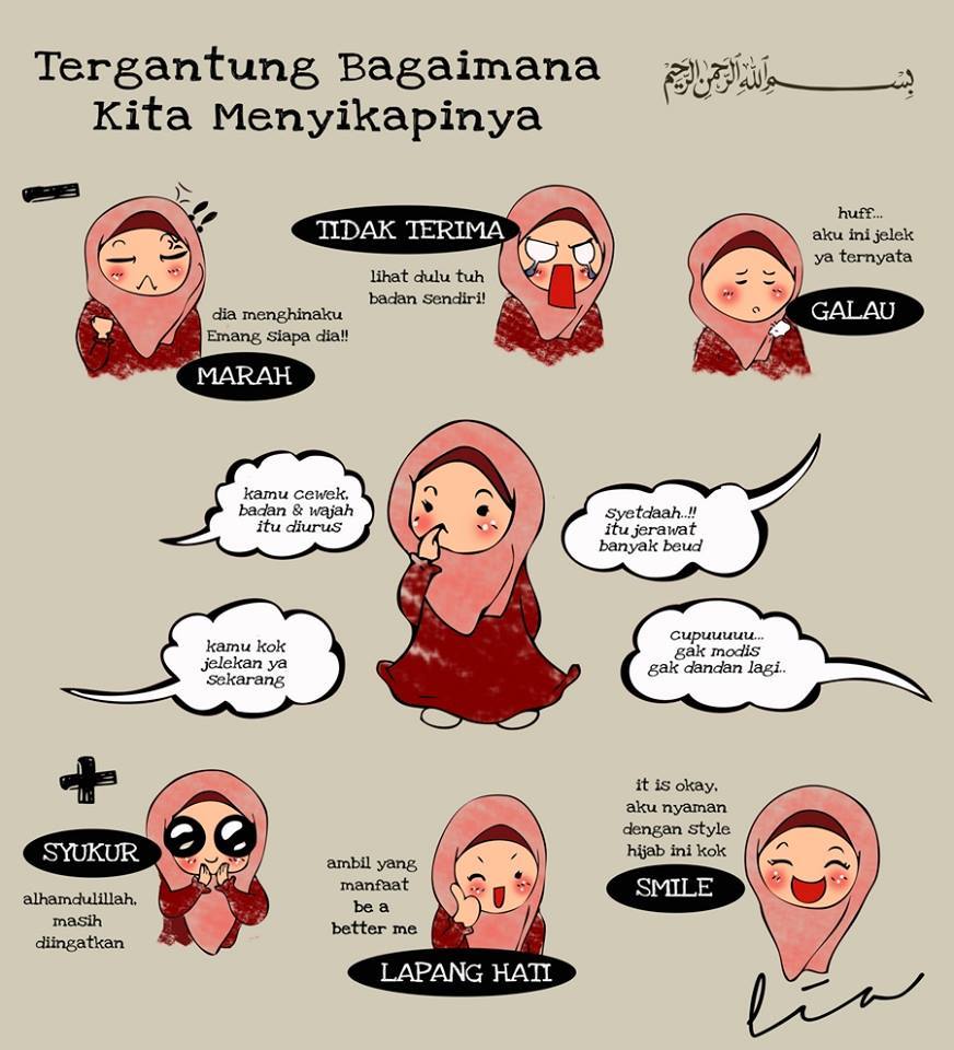 Kartun Muslimah Lagi Galau Kolek Gambar