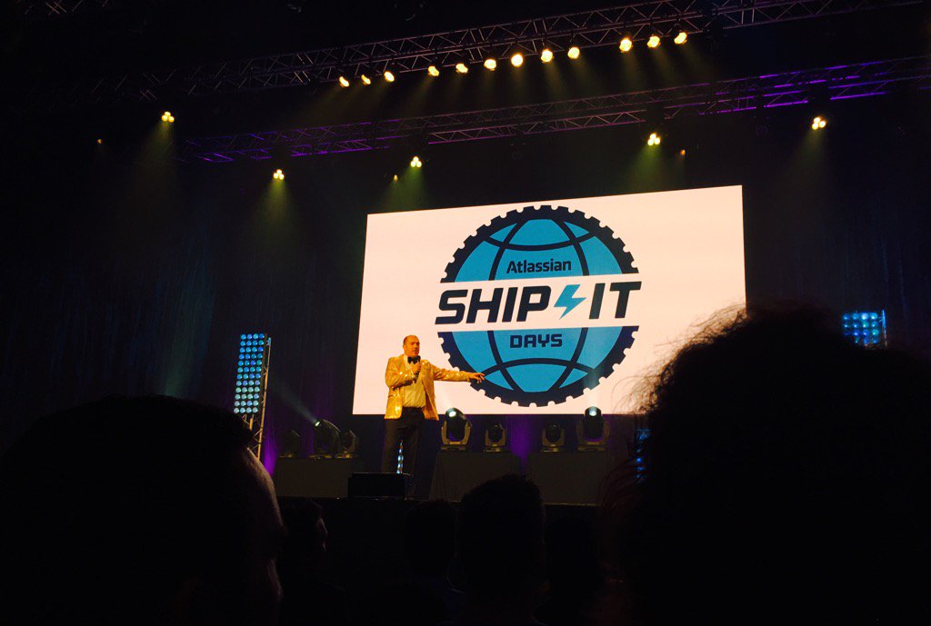 EllenGeraghty's tweet photo. Great start to global #shipit33 though my eyes are a little damaged from the light from @domprice jacket! #atlassian https://t.co/R7ynC2G4TM