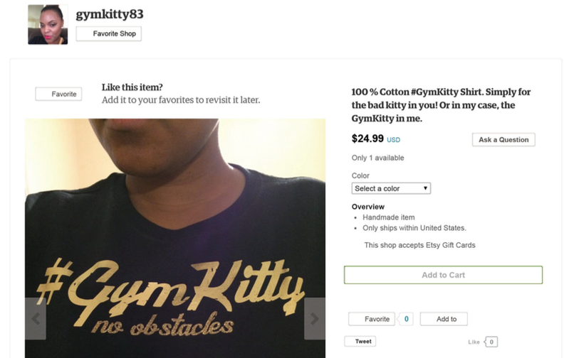 lexlanham's tweet photo. #gymkitty registered for apparel. dear @uspto: whither use as a mark? #ornamental #TMfail #lesigh https://t.co/gSngpjw5DL