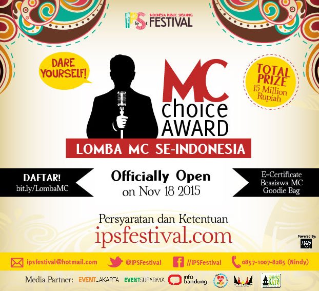 iloveaceh's tweet photo. #FF @IPSFestival buat update lomba MC Choice Award 2015 pendaftaran di https://t.co/JV3jovrGwj tutup 30 Desember https://t.co/DeEMlfNk1Q
