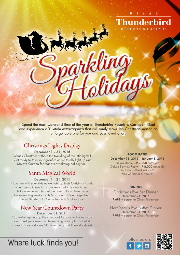 ThunderbirdPH's tweet photo. Oh it's a Sparkling #Christmas and #NewYear at #Thunderbird Resorts &amp; Casinos #Rizal! #whereluckfindsyou https://t.co/9MTz4VRTpn