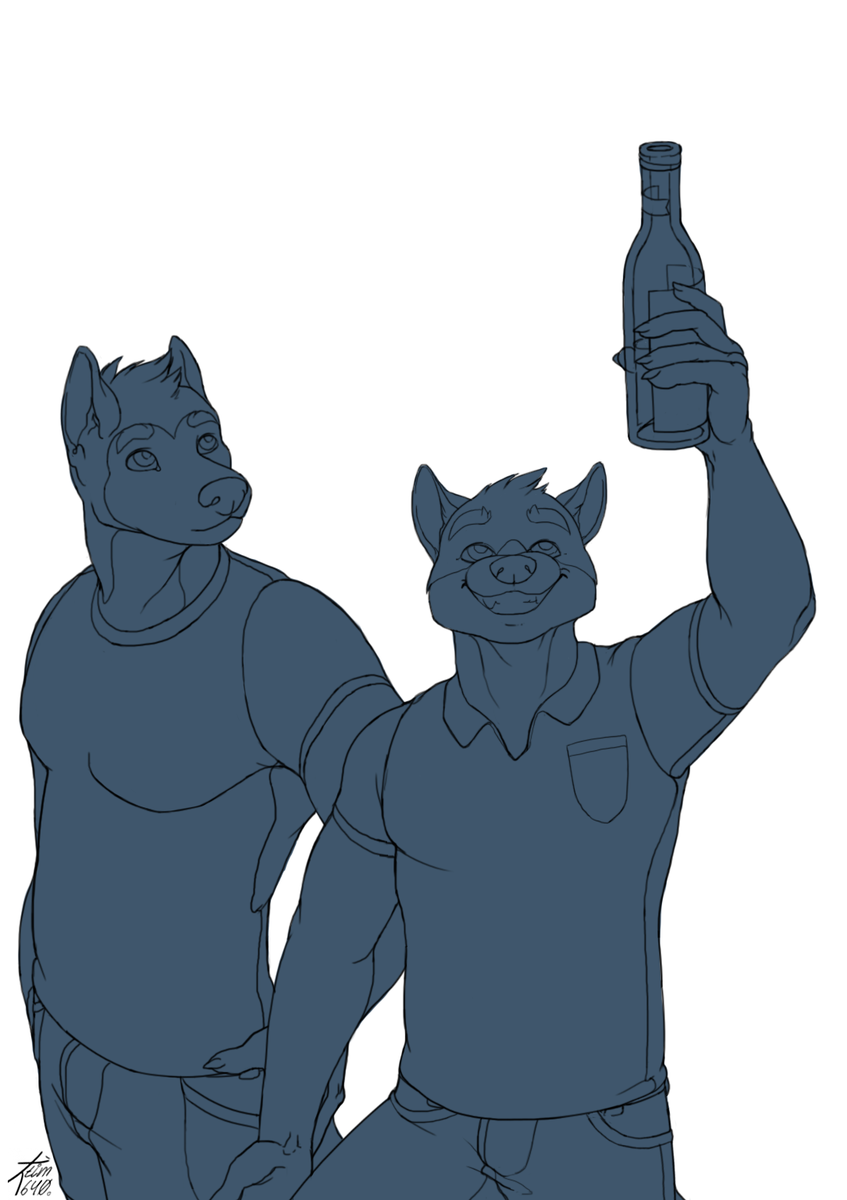 tim640's tweet photo. a little wip featuring @Coco_Wolfy and @HungryWulfy! Can't wait to finish it!! #wip #art #furry #anhro #commission https://t.co/Vuo8jDAGWV