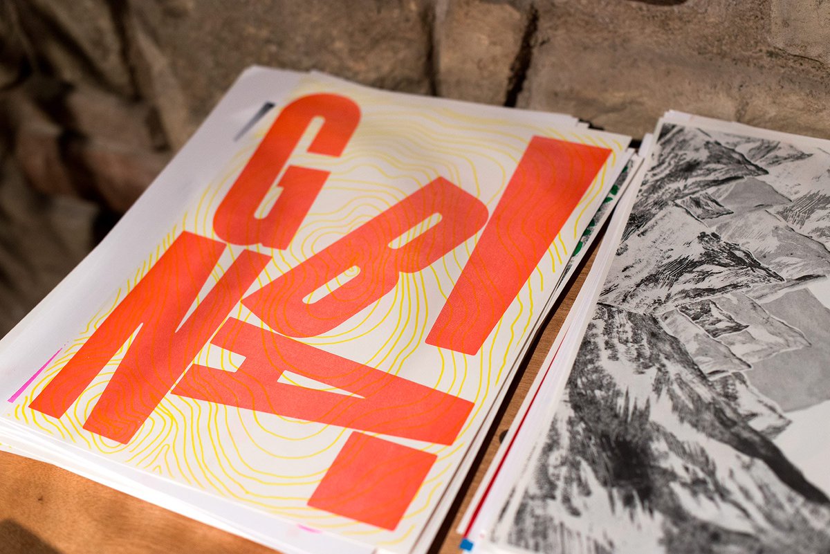 intlinternation's tweet image. #Riso #Risograph printing with @WorkhorsePress showcasing @GFSmithpapers at #GDFS #graphicdesign #paperporn #print