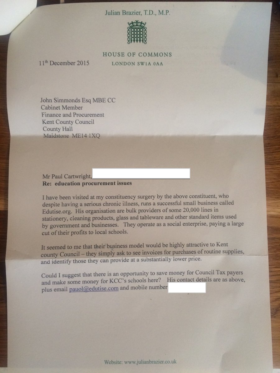 edutiseUK's tweet image. Always nice to receive help and recognition from your local MP, thank you for the help Julian Brazier @edutiseUK