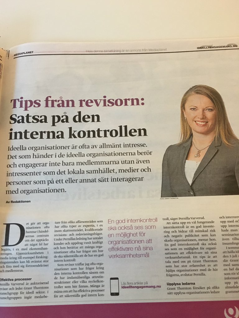 Lisbeth_lars's tweet photo. Läser tips från bästa kollegan @PVarverud @GrantThorntonSE idag. #ideellt #internkontroll https://t.co/gdJ35d5GZ8