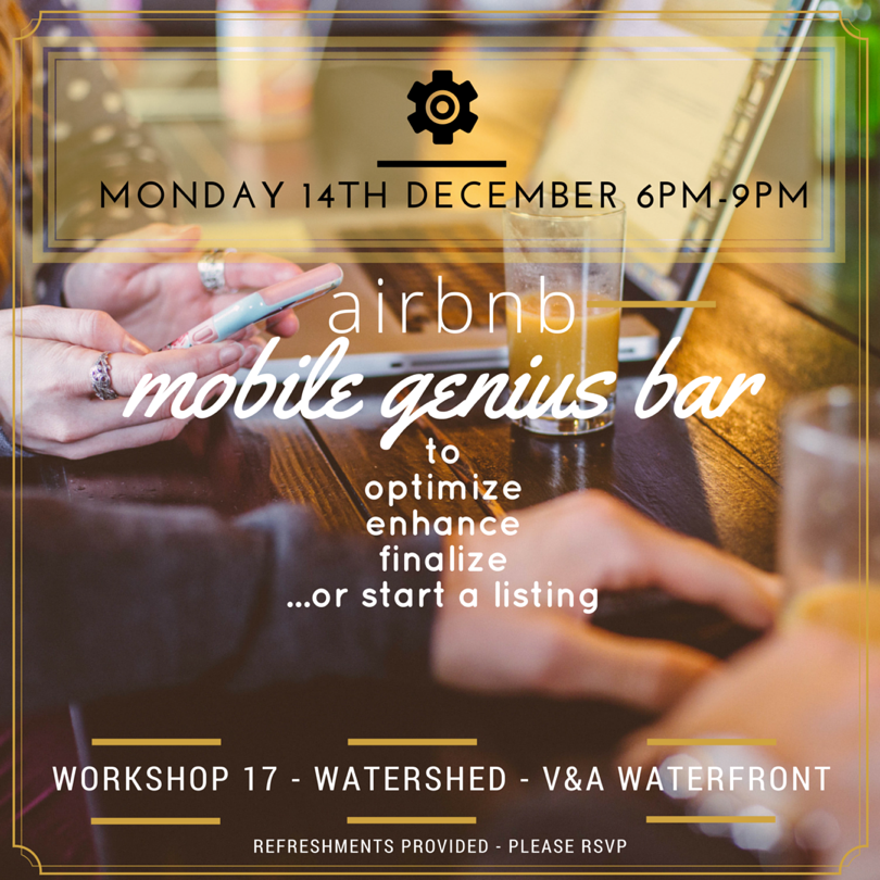 etahome's tweet photo. Join us tonight for #airbnb Genius Bar at Watershed in the V&amp;A. https://t.co/71LyMvt8Z1
