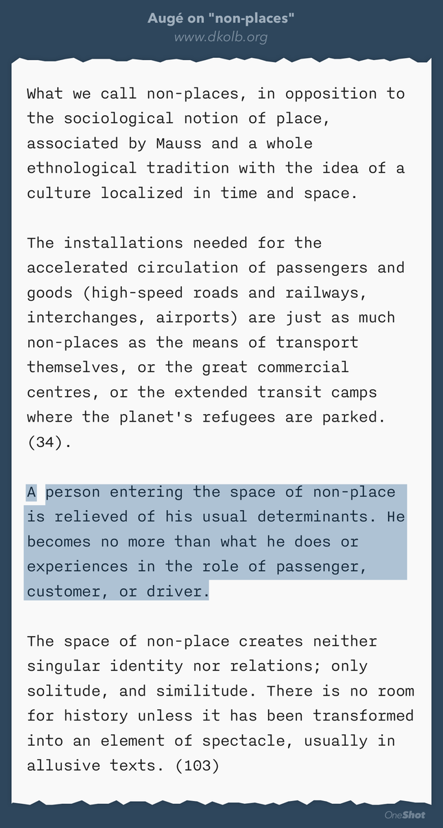 movito's tweet photo. Augé's book on Supermodernity and non-places packs a quite a punch for UX'ers. https://t.co/UL9qff2UH7 https://t.co/6Slj7IQciQ