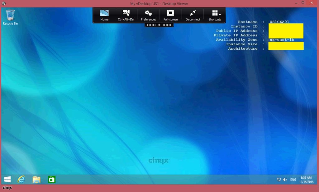 citrix viewer no task bar in full screen