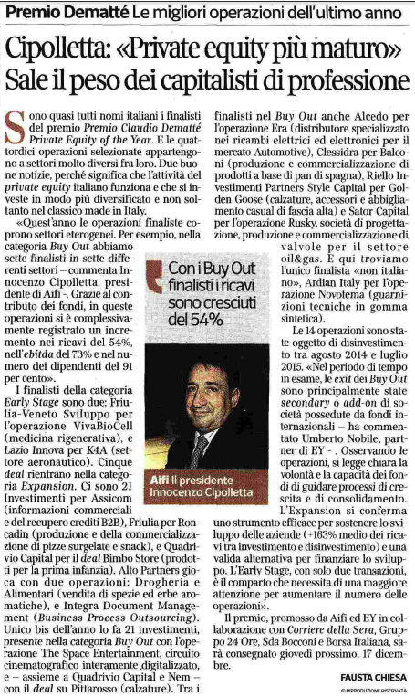 EY_Italy's tweet photo. Giovedì finale Premio Demattè #PEOY _Buone notizie per il #privateequity italiano_Il commento di #UmbertoNobile #EY https://t.co/0BnHdQaSSU