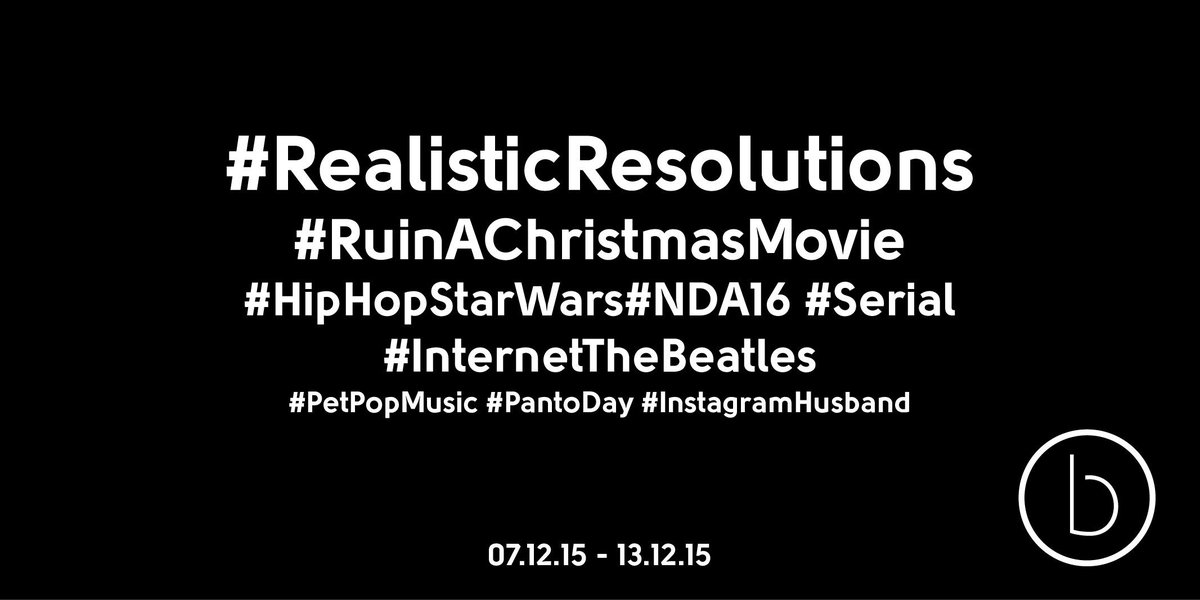 brilliantsocial's tweet photo. Christmas, Christmas, Star Wars, Beatles and future award winners #OurWeekInHashtags https://t.co/hmBL9SFqhI