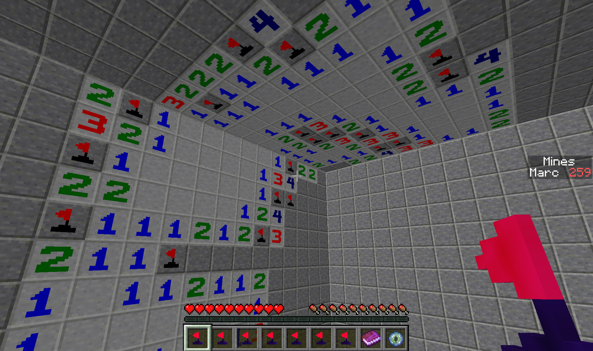 Marc_IRL's tweet photo. New to Realms, it's Minesweeper... IN 3D! You can try this singleplayer game by clicking Minigames on your Realm. https://t.co/GOgBxmY9Ih