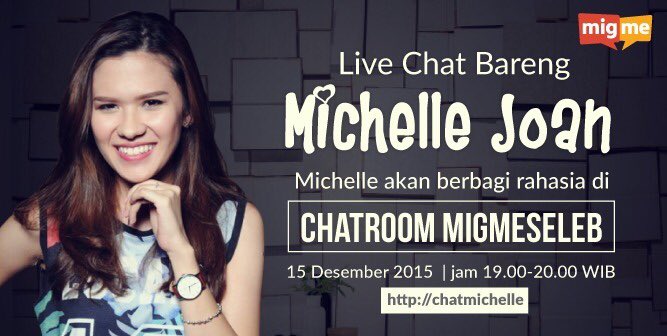 michellejoan_'s tweet photo. Hai semuaaaa! Yuk besok kita livechat dan seru2an ngobrol bareng di chatroomnya MIGMESELEB 😊😊😊 https://t.co/dOzCpqkfNa