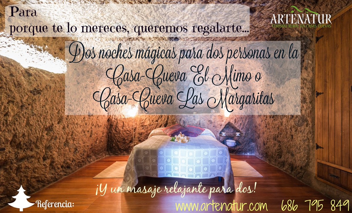 artenatur's tweet photo. Regala 2 noches para 2 personas en @Artenatur + masaje para 2 por 190€. + info: https://t.co/LyJ49B1LjH #Artenara https://t.co/gERMXoPuhy