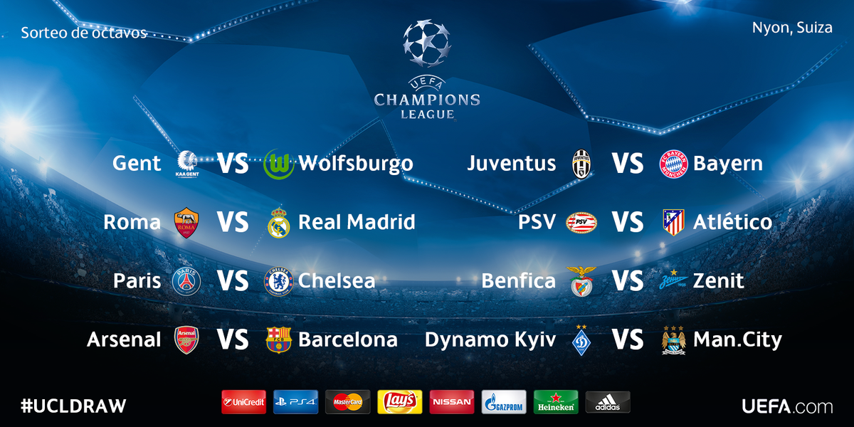 LigadeCampeones's tweet photo. Así ha quedado el #UCLDraw... https://t.co/mc42fZo5st