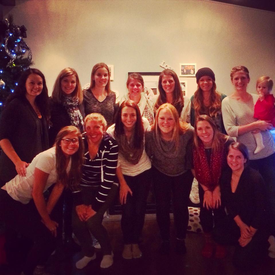 Blugold Volleyball alums at their annual Christmas party! <a href="/uwec_alumni/">UW-Eau Claire Alumni</a> #blugoldfamilychristmas