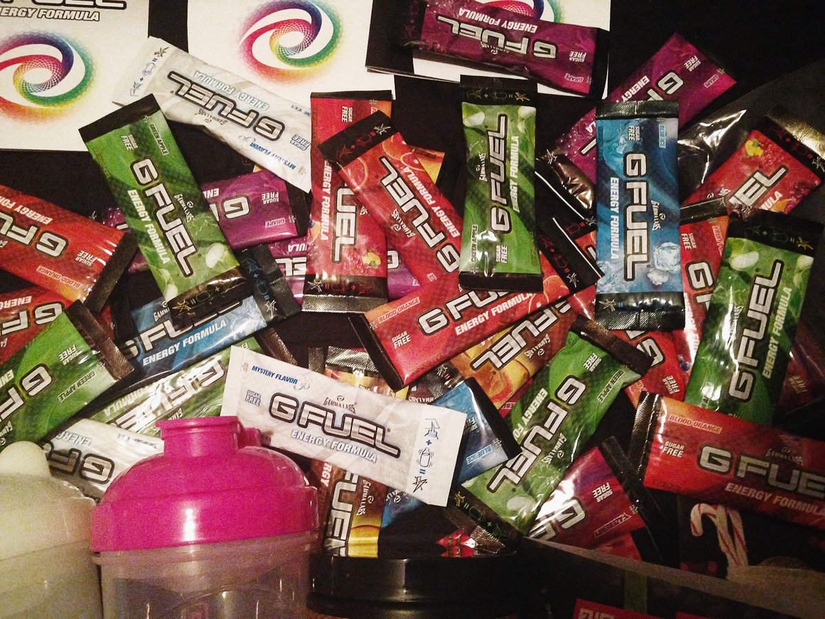 CheAnayo's tweet photo. Sweet care package from GFuel, thank you 🎉😎 @GFuelEnergy @GammaLabs @GammaGamers https://t.co/IAMaL66i1V