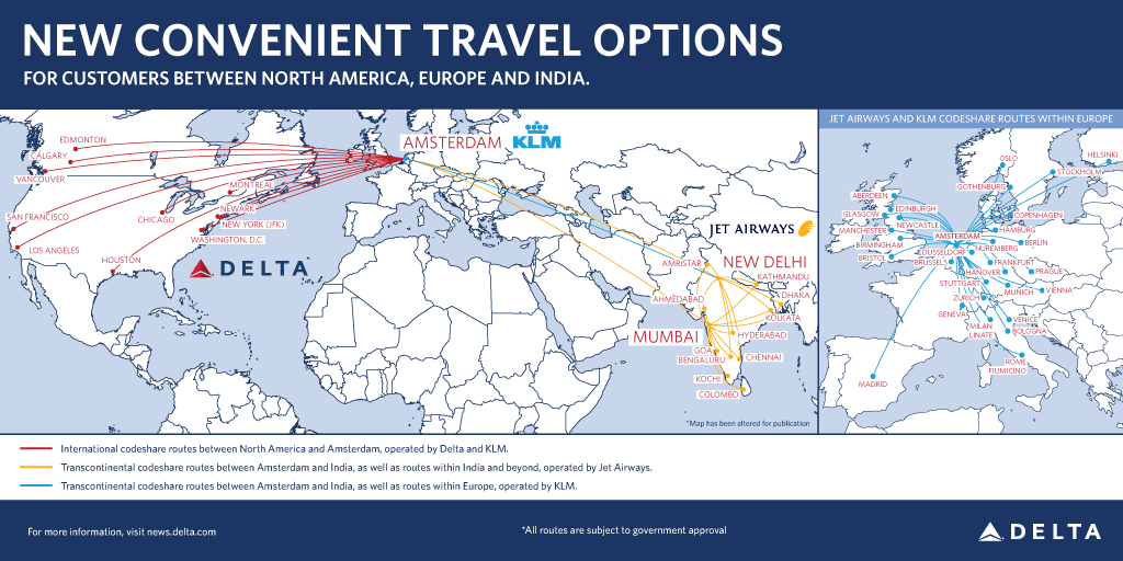 DeltaNewsHub's tweet photo. .@Delta #JetPact expands global network into #India via #Amsterdam. #Jetset #travel https://t.co/WqR3DFoLYO https://t.co/3p6EYRTec7