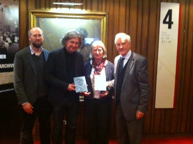 AbbeyTheatre's tweet photo. Adrian Paterson, @fmacconghail, Susan O'Keeffe, Bryan McMahon - #MinuteBooks launch with @nuigalway & @yeats2015WB https://t.co/cl7DI3vXSw