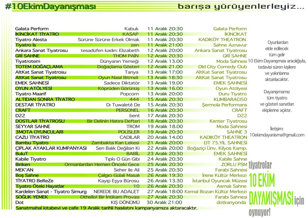 Kış Dönümü 30 Aralık'ta #10EkimDayanışması için oynuyor ! 
0212 2514545
go-dot.org