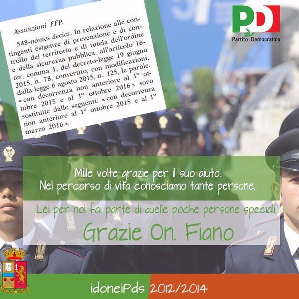 ZanzoneErica's tweet photo. @650AAPDS @emanuelefiano @tiani_giuseppe Grazie per tutto quello che avete fatto, vi saremo grati a vita #idoneiPdS https://t.co/ZiFgFJVpgt