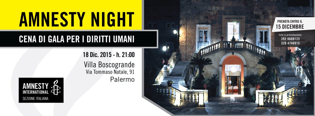 Amnestysicilia's tweet photo. Cena di gala per i #dirittiumani di Amnesty International a #Palermo.
https://t.co/vw8bs95EAq
via @unipait @immaweb https://t.co/HVOPog4ThF