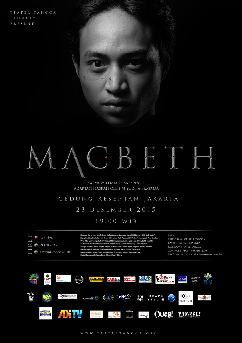 radiountar's tweet photo. Penasaran sama pementasan @teatertangga "MACBETH" @GedungKesenian? Beli  dong tiketnya sekarang juga! 085748612255 https://t.co/Uo78iNCvT4
