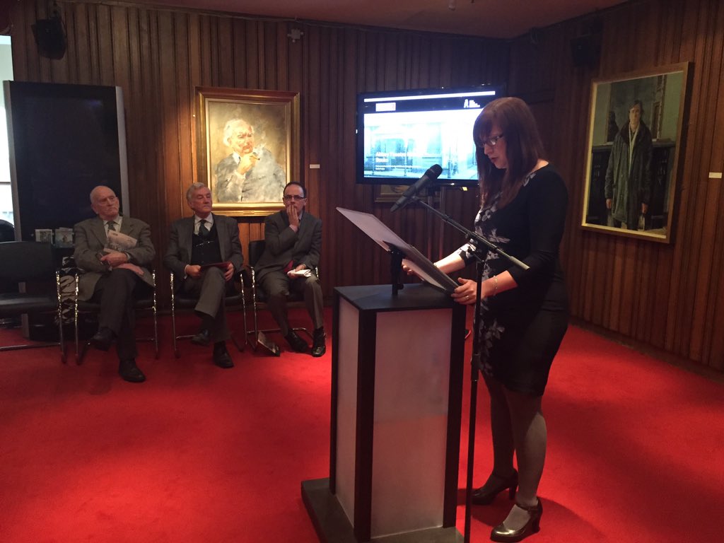 uniofgalway's tweet photo. "Looking back in order to look forward" @nuigalway lecturer @CharlotteMcIvor on #minutebooks https://t.co/gkce80UZl0 https://t.co/QoAXhrUFXp