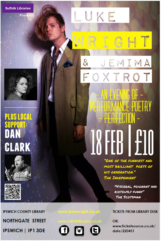 ipswich_library's tweet image. Aren&apos;t we a lucky library  @lukewrightpoet @JemimaFoxtrot #librarylife #getitloudinlibraries #poetry