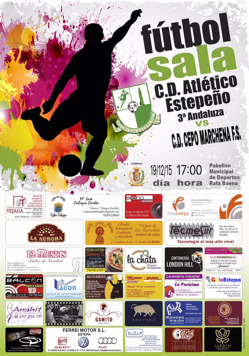 CDAEfutsal's tweet photo. Cartel jornada 8, nos visita el lider @cepomarchenafs, contamos con tu apoyo para este partido #GOCDAE https://t.co/iV063zOm8G