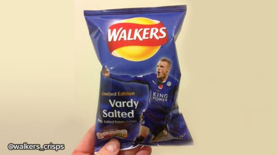 SkySportsPL's tweet photo. Fancy a bag of 'Vardy Salted'? If you're a Leicester fan going tonight, you're in luck... https://t.co/YVQZJcXrJh https://t.co/VtMvJ8HUNM