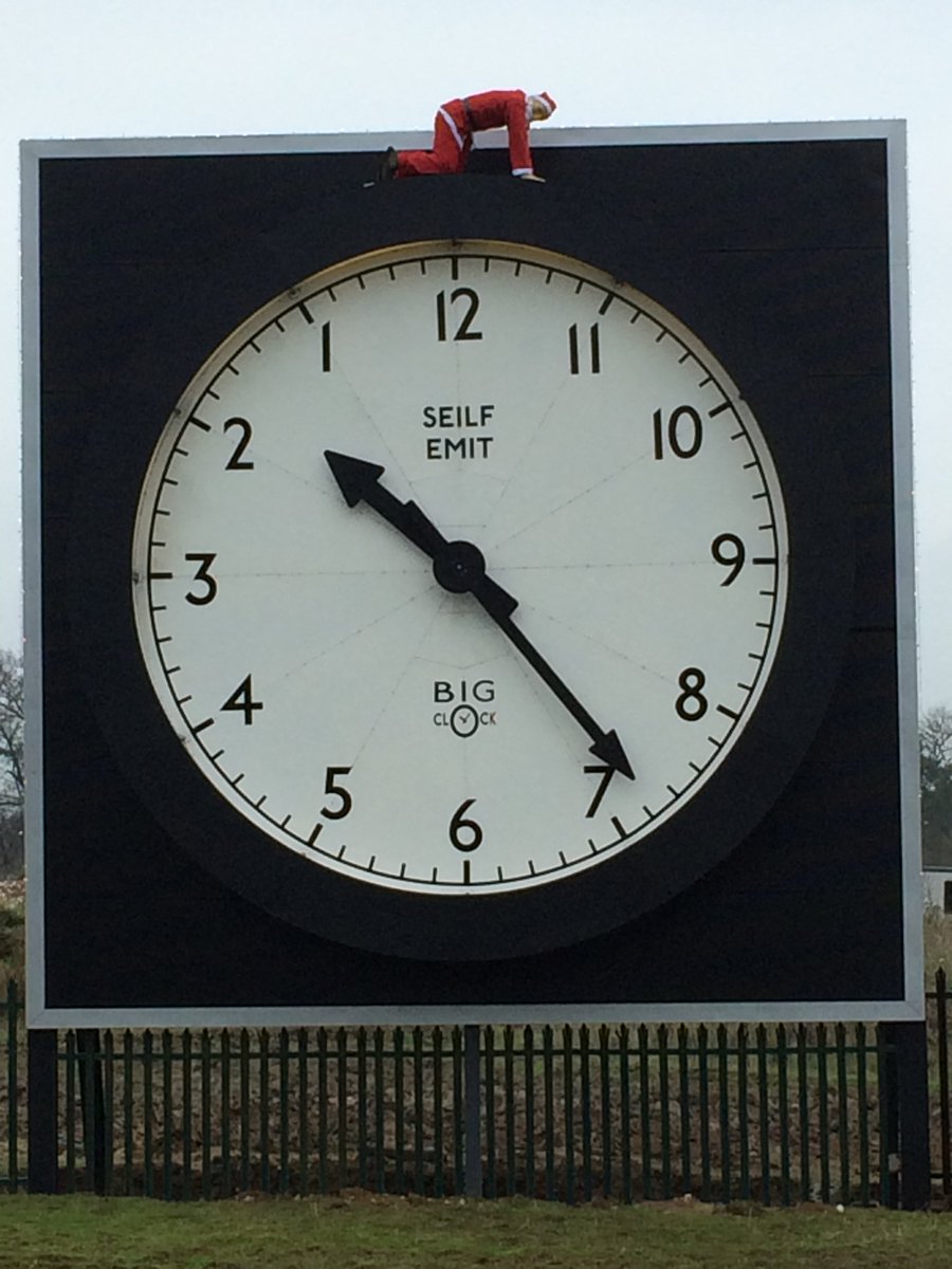 When Santa got stuck on the big clock! #bigclock #Santa #Christmas