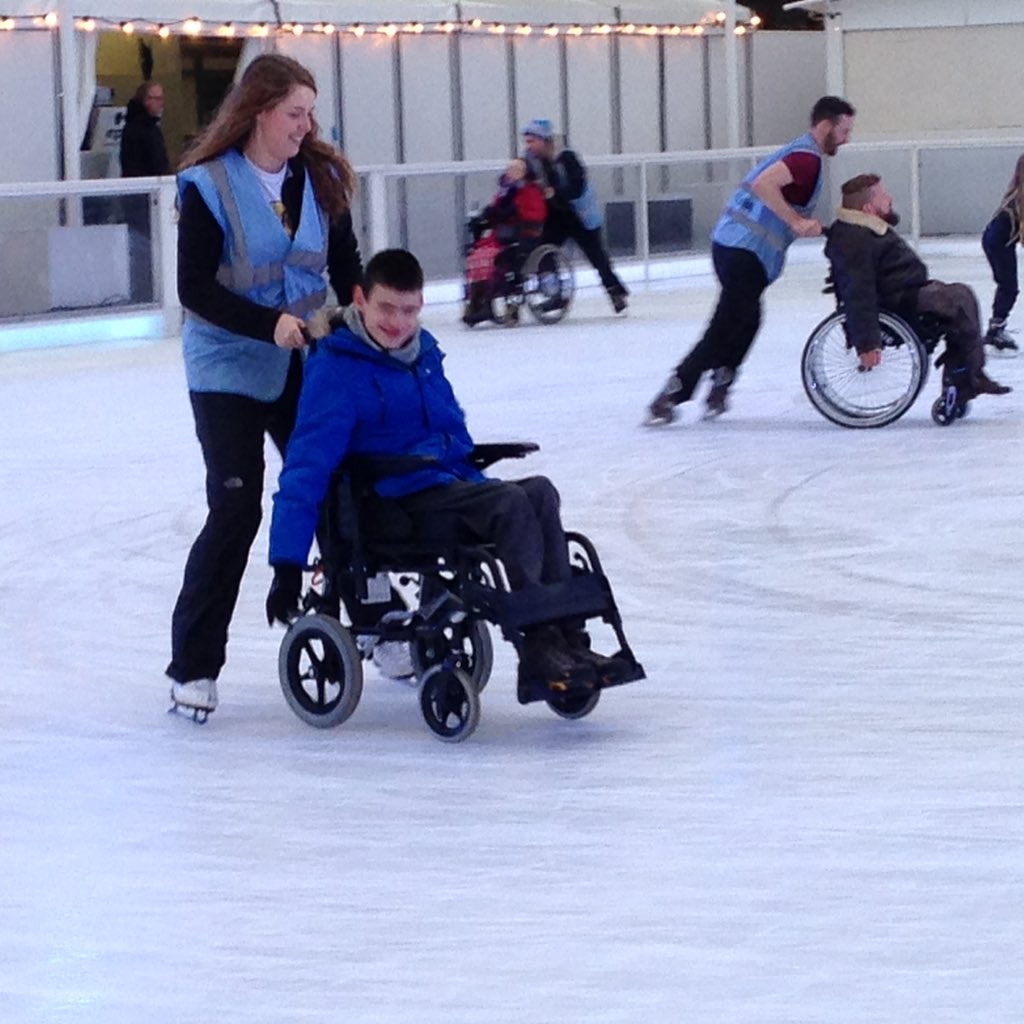 pritchardmr's tweet photo. Wheelchair ice skating session at @SomersetHouse yest- hitting some top speeds! Joyful&amp; just brill #accessibility https://t.co/5pCs0dyaBu