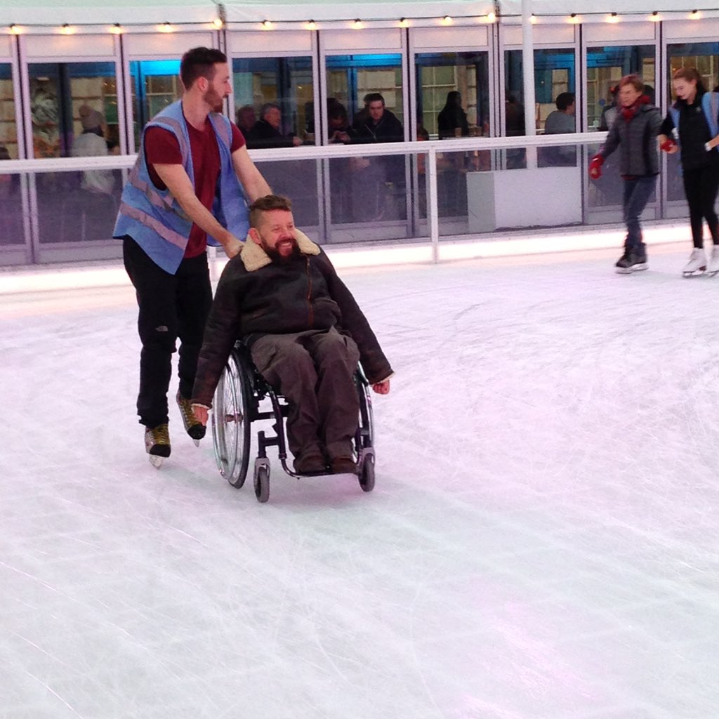 pritchardmr's tweet photo. Wheelchair ice skating session at @SomersetHouse yest- hitting some top speeds! Joyful&amp; just brill #accessibility https://t.co/5pCs0dyaBu