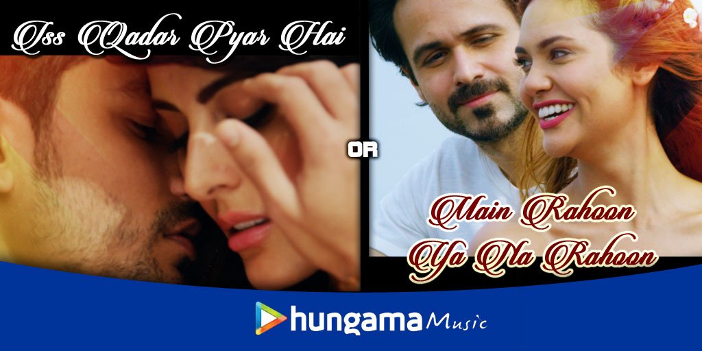 HungamaOTT's tweet photo. Which romantic song? @officiallyAnkit's #IssQadarPyarHai OR @ArmaanMalik22’s #MainRahoonYaNaRahoon? @kunalkemmu https://t.co/93pIXi3TeB