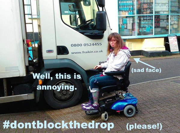 If you see a blocked dropped kerb like this one,make sure you let us know! #dontblockthedrop bit.ly/1RIeQGJ