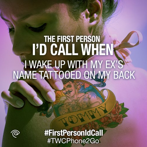 GetSpectrum's tweet photo. #FirstPersonIdCall: you wake up w/your ex’s name tattooed on your back. Customize &amp; share: https://t.co/I8fBOqnpOn https://t.co/15YntiNBk4