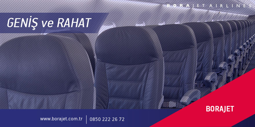 Geniş koltuk aralarıyla her yolcumuzun rahat edebileceği bir alan sunuyoruz.