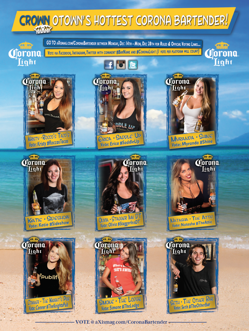 aXismagazine's tweet photo. Vote for #CoronaLight Hottest Bartender Retweet w/ #Barname #CoronaLight below photo: 1 vote per profile Dec 14-28th https://t.co/q8FLz3FmWB