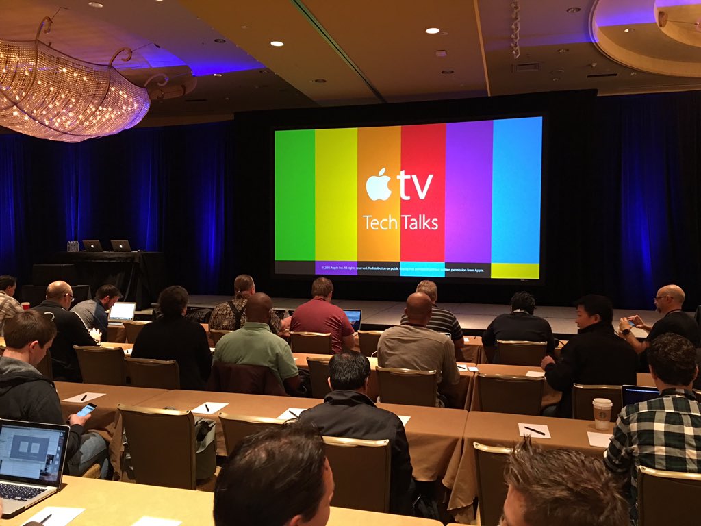 stucarney's tweet image. #AppleTVTechTalks - music stops, talks started.